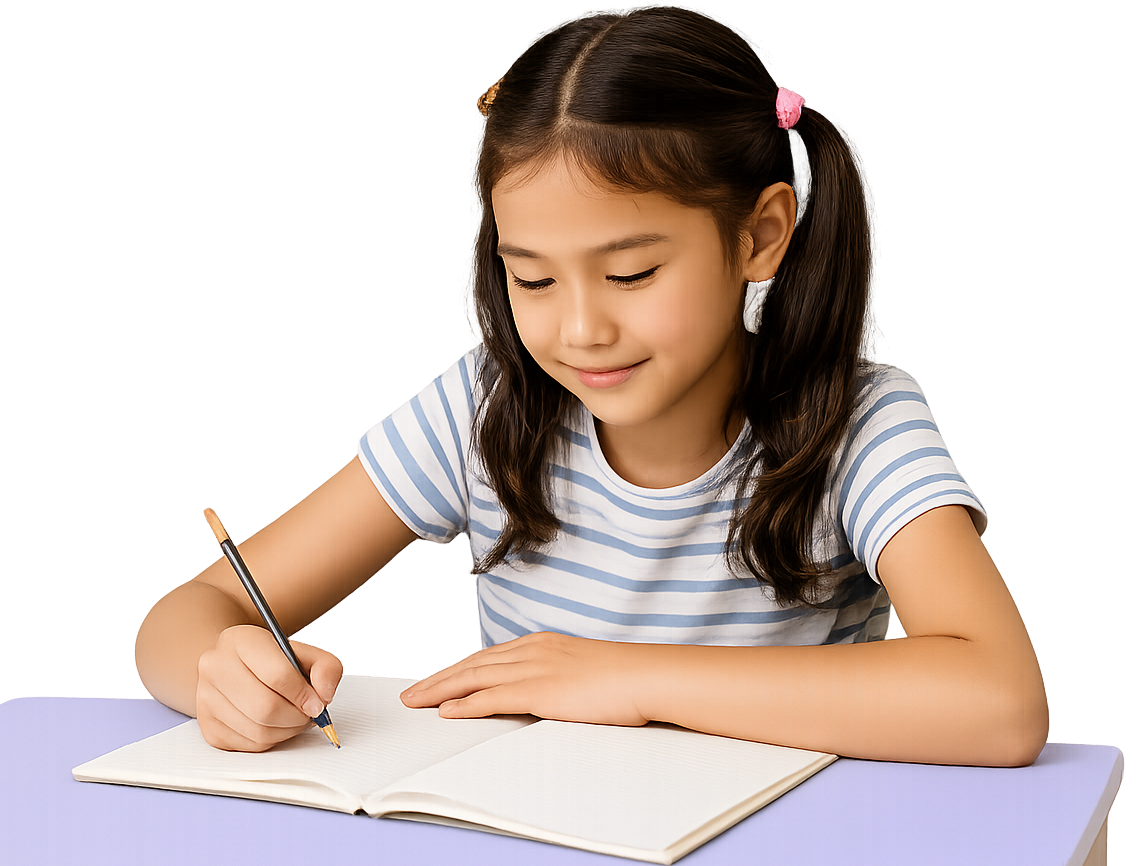 Student practicing vocabulary